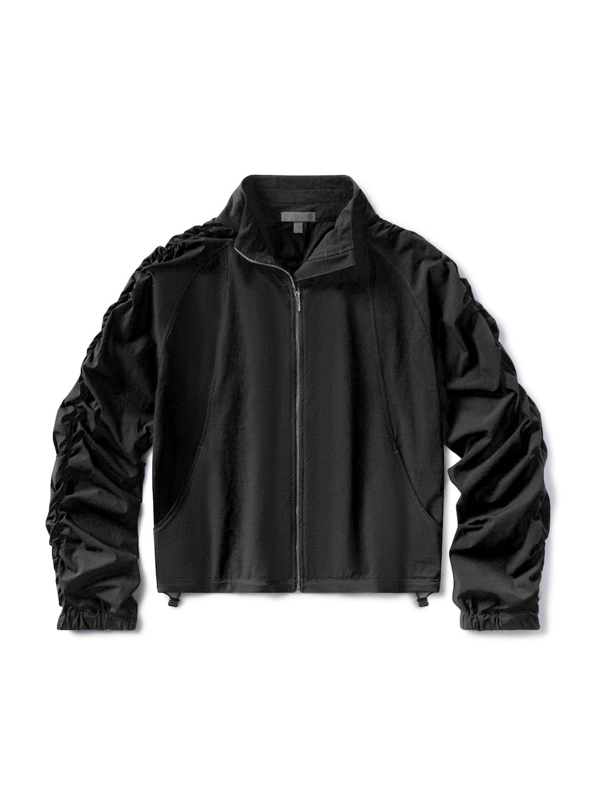 Jet Set Ruched Windbreaker - Black