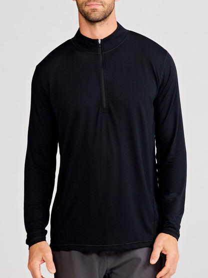 MicroAir Performance Mesh 1/4 Zip - Black