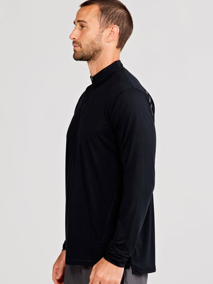 MicroAir Performance Mesh 1/4 Zip - Black