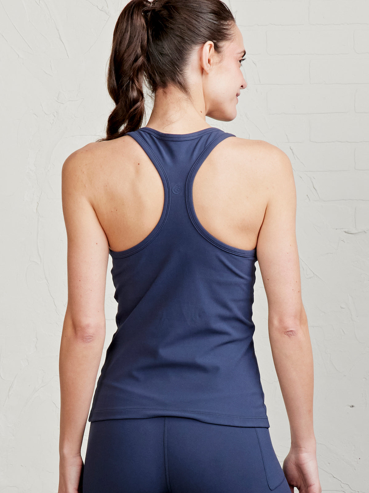 Sculptive Racer Back Tank with Built in Bra - Midnight