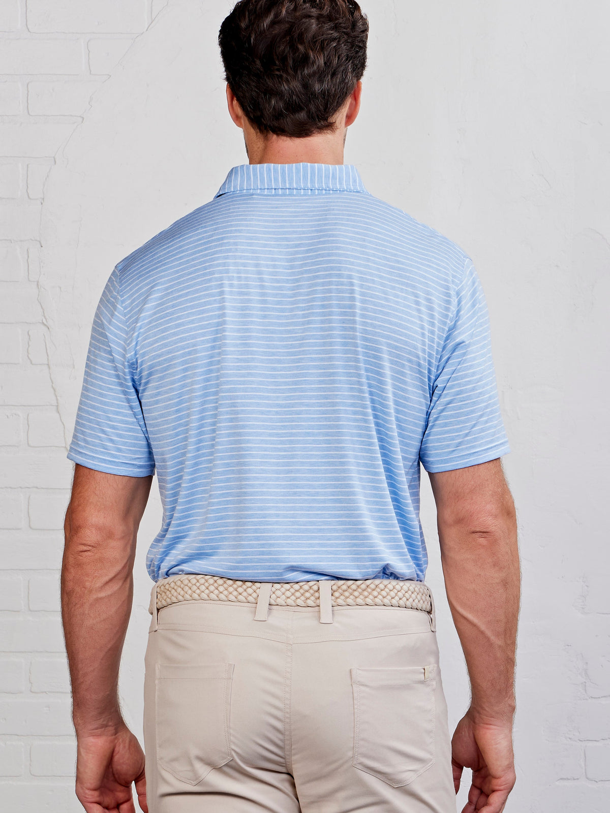 Cloud Polo Brookline Stripe - Polar Heather/White