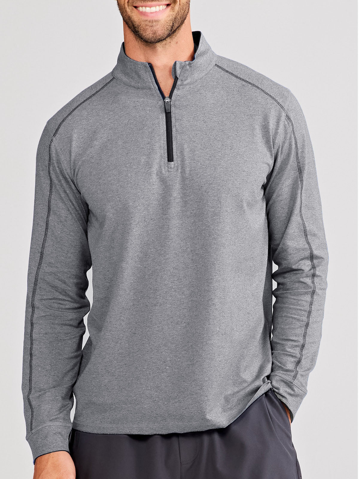 Carrollton Lightweight Quarter Zip - Jaspe