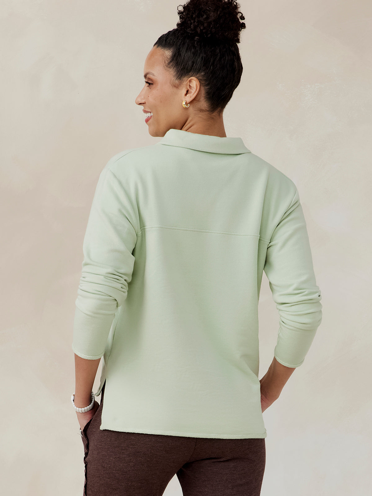 French Terry Polo Sweatshirt
