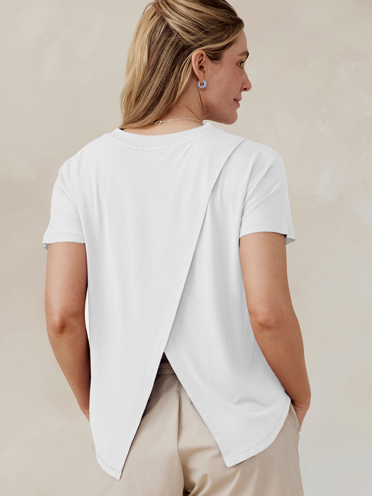 Uptown Luxe Cross Back T-Shirt - White