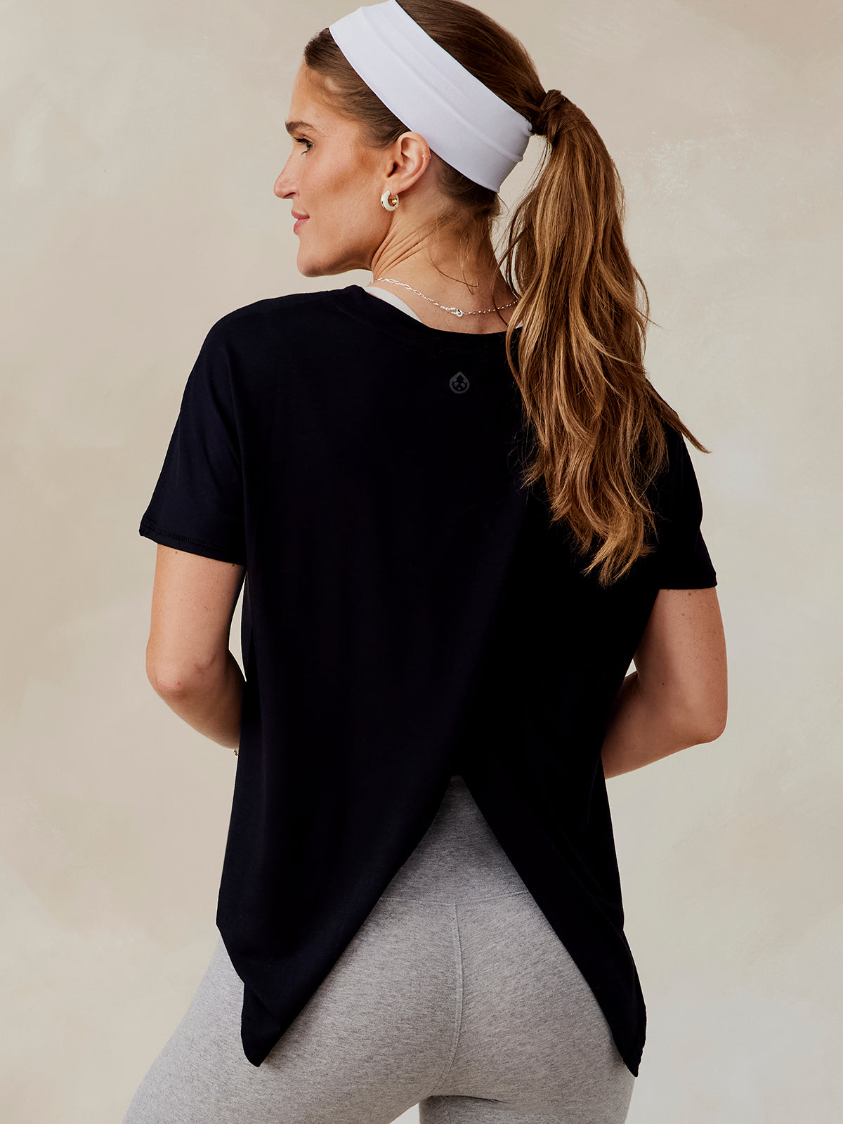 Uptown Luxe Cross Back T-Shirt - Black