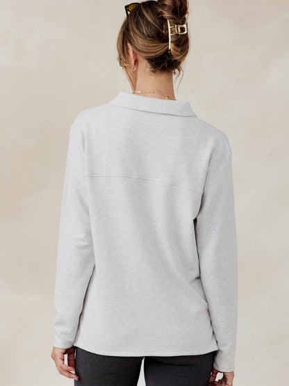 French Terry Polo Sweatshirt