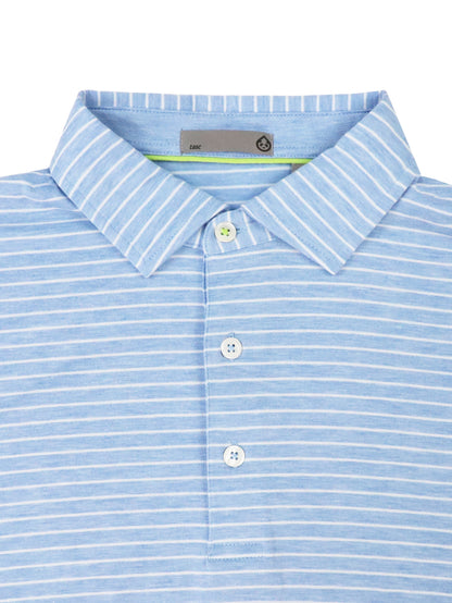 Cloud Polo Brookline Stripe - Polar Heather/White