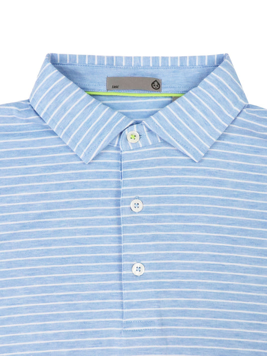 Cloud Polo Brookline Stripe - Polar Heather/White