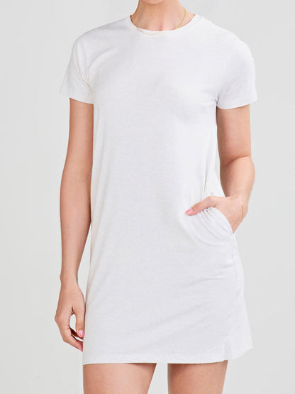 All Day T-Shirt Dress - Coconut Heather