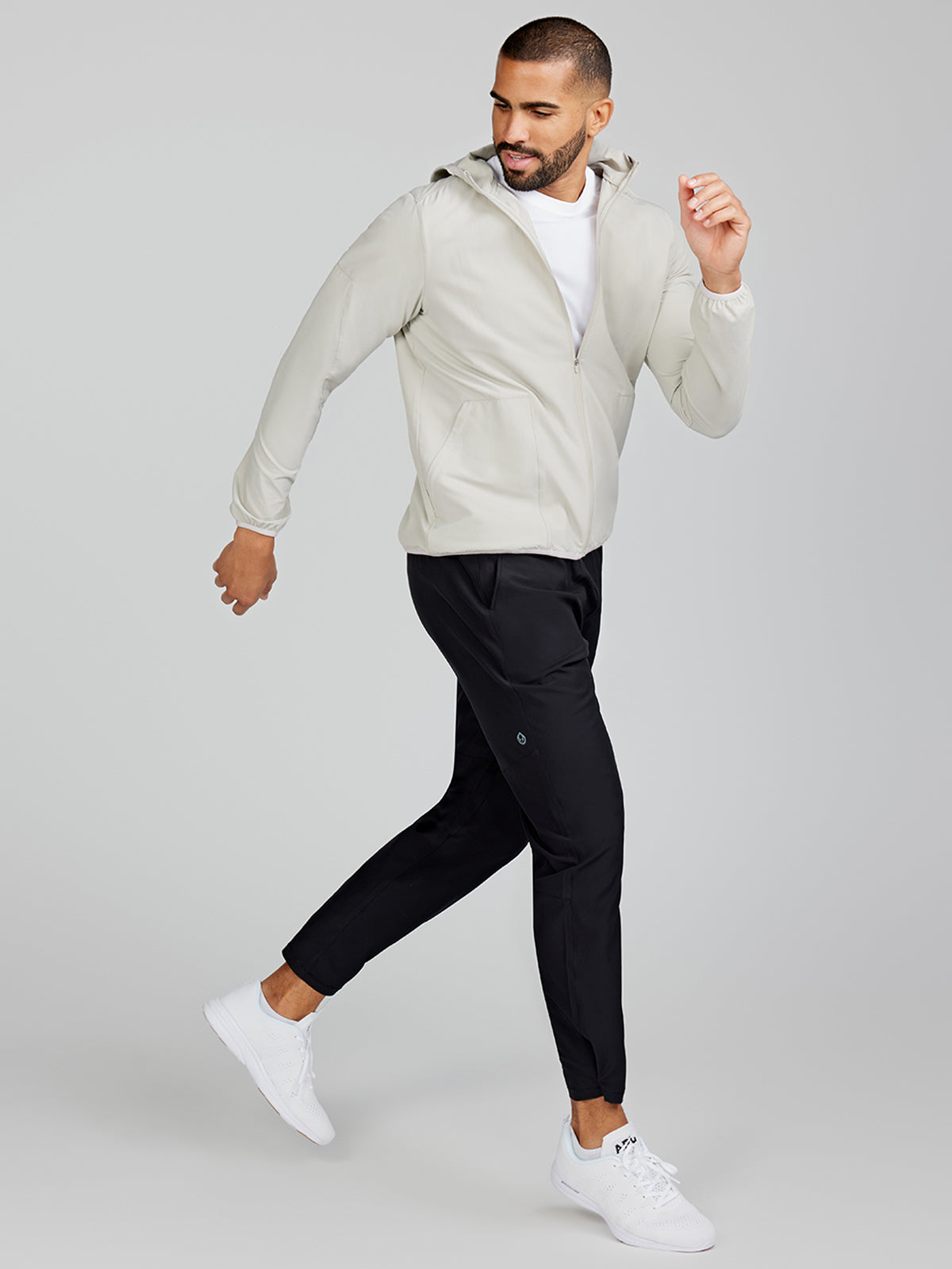 Swift Lightweight Hooded Windbreaker Jacket - Shale