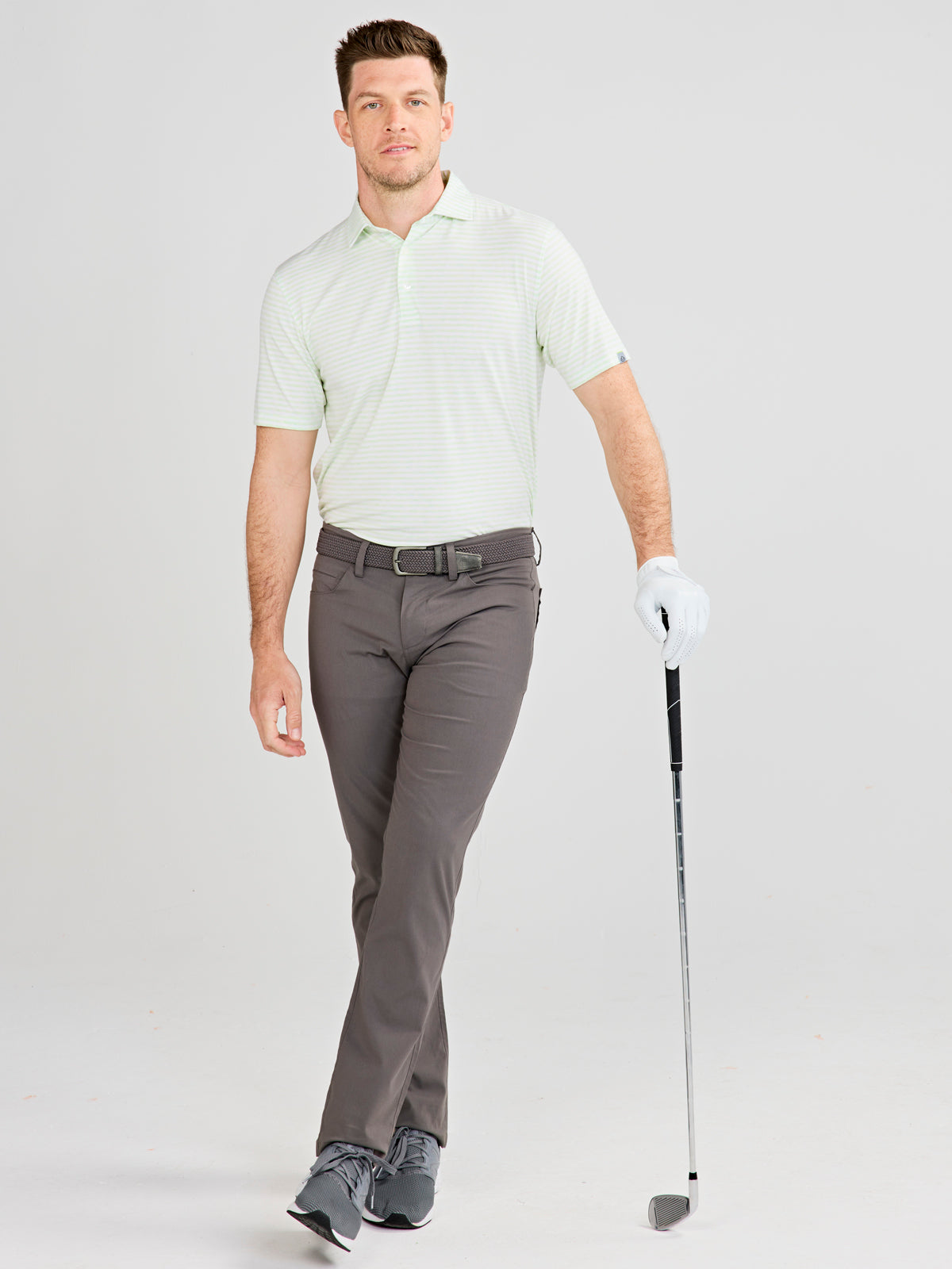 Cloud Polo Air Stripe - Aloe Heather/White