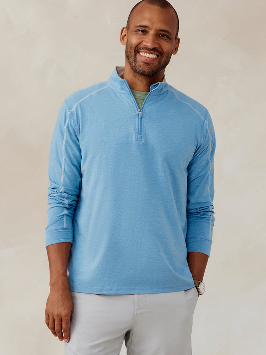 Carrollton Lightweight Quarter Zip - Skylight Heather