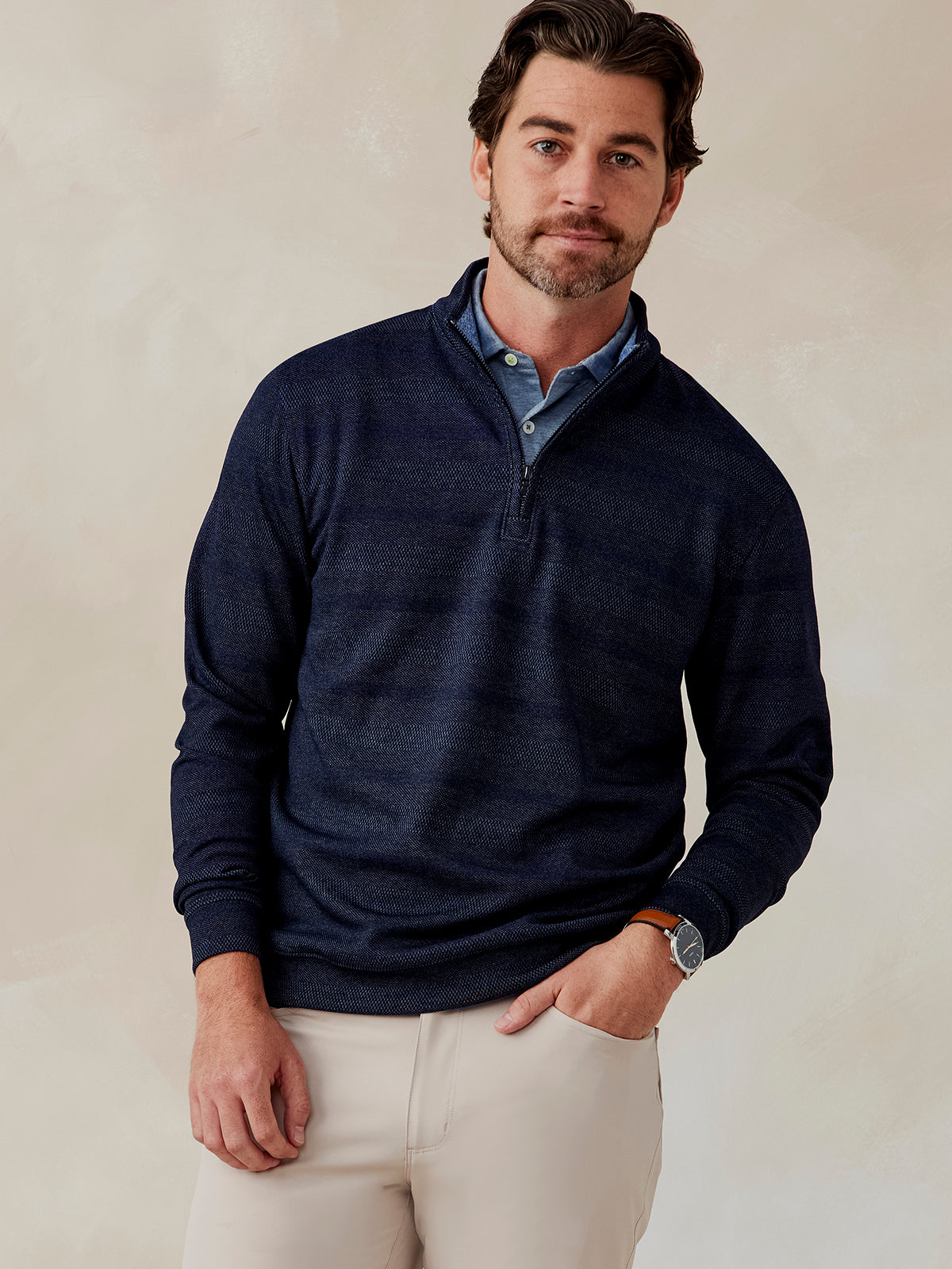 Crest Jacquard Quarter Zip