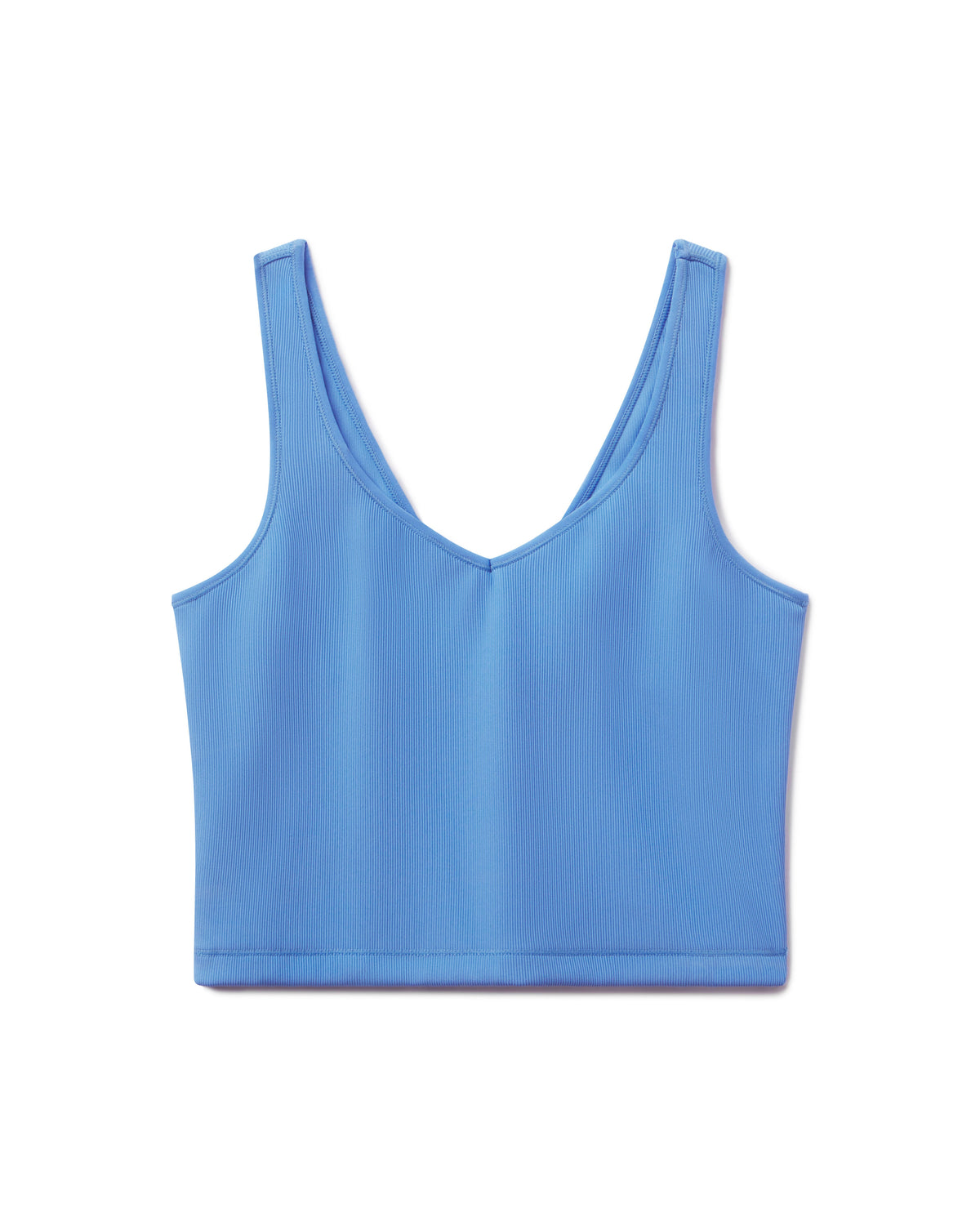 Sculptive Rib Crop Tank - Blue Topaz