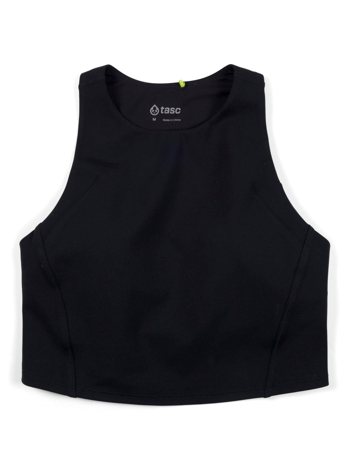 Sculptive Crop Tank with Built-in Bra - Black