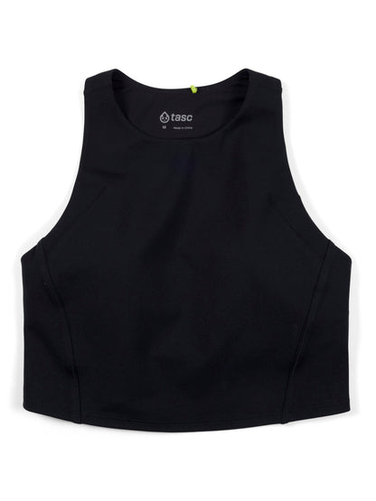 Sculptive Crop Tank with Built-in Bra - Black