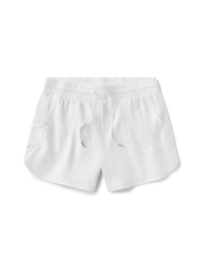 Villa Knit Seersucker Short - White