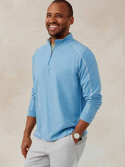 Carrollton Lightweight Quarter Zip - Skylight Heather