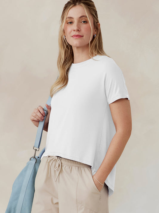 Uptown Luxe Cross Back T-Shirt - White