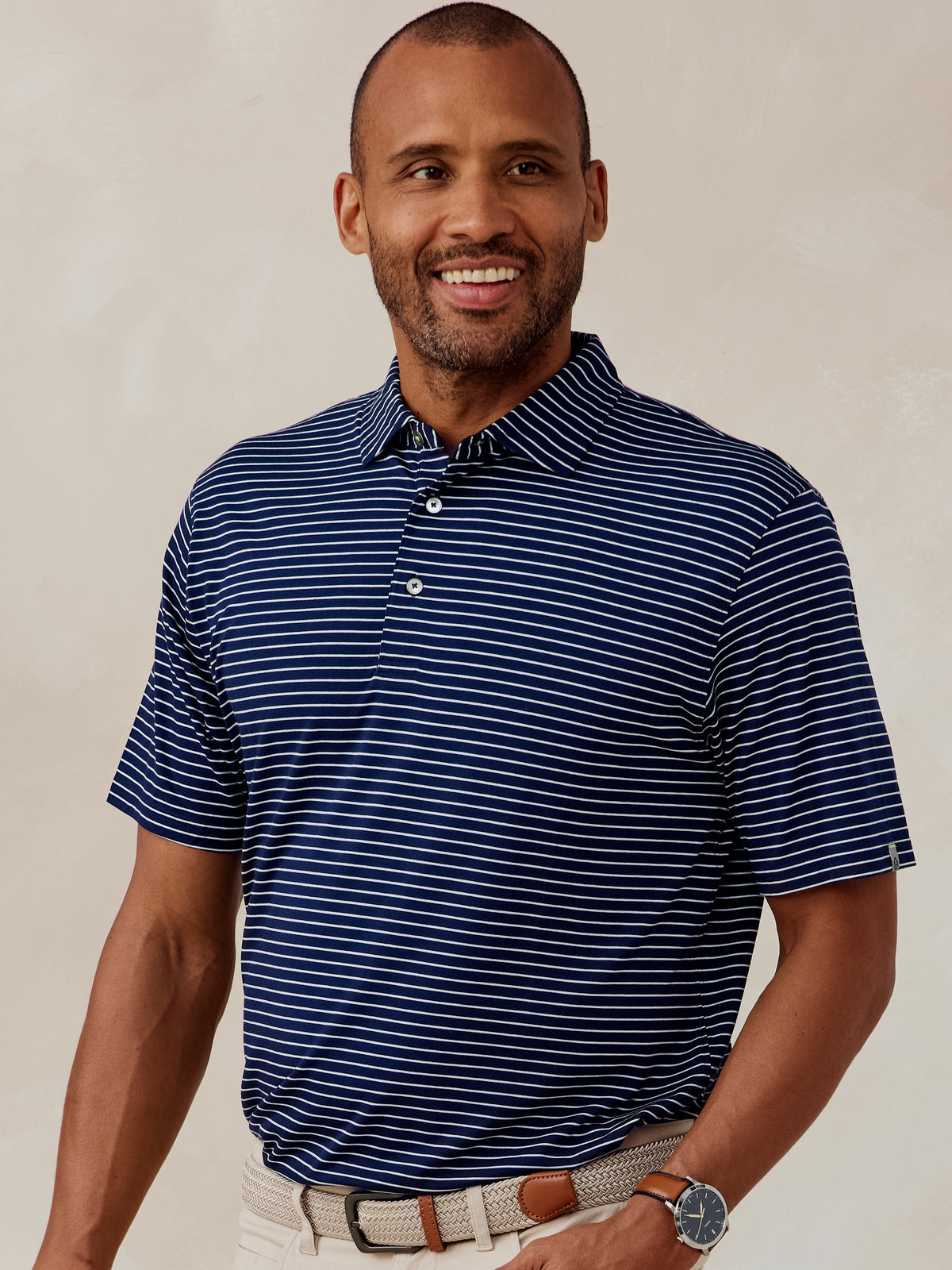 Cloud Polo Brookline Stripe - Classic Navy/White