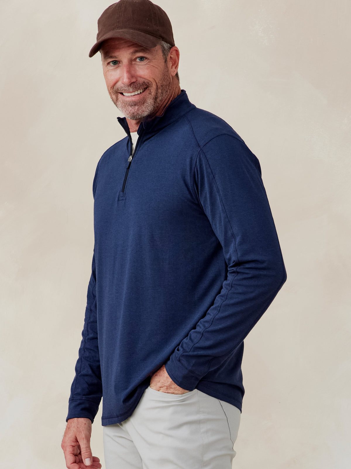Carrollton Lightweight Quarter Zip - Classic Navy