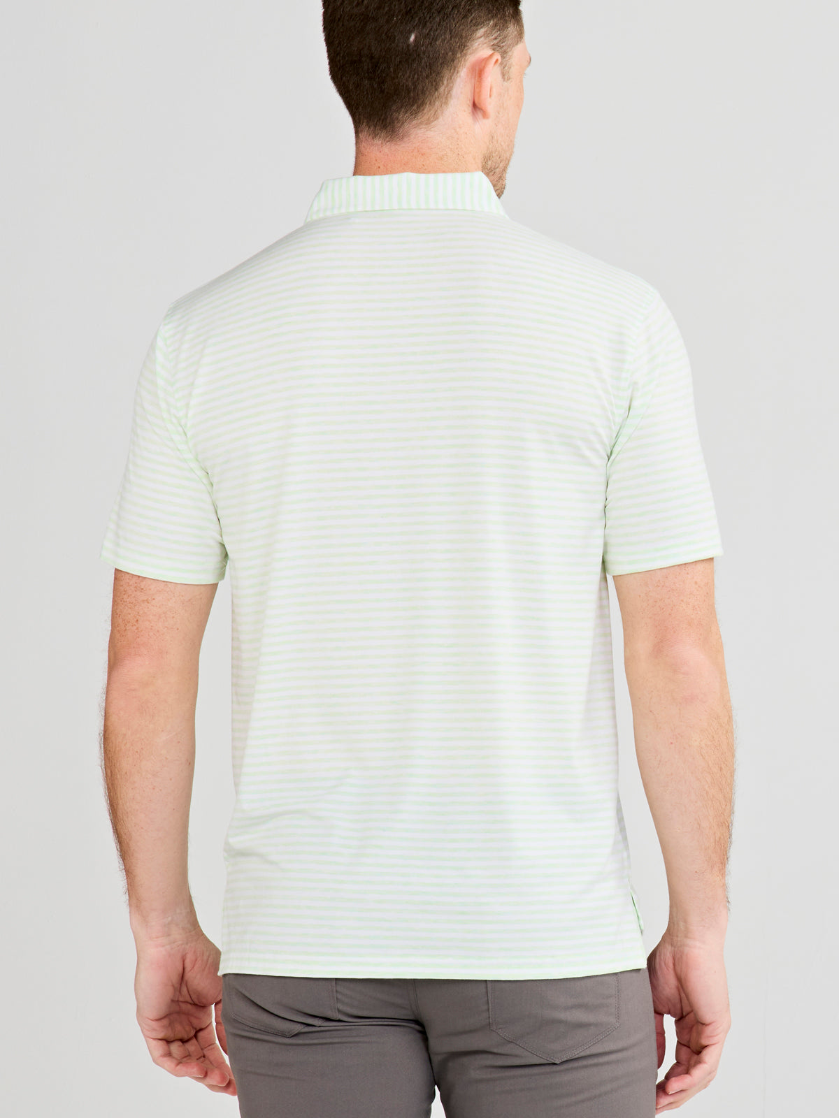 Cloud Polo Air Stripe - Aloe Heather/White