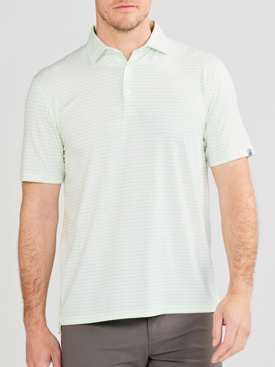 Cloud Polo Air Stripe - Aloe Heather/White