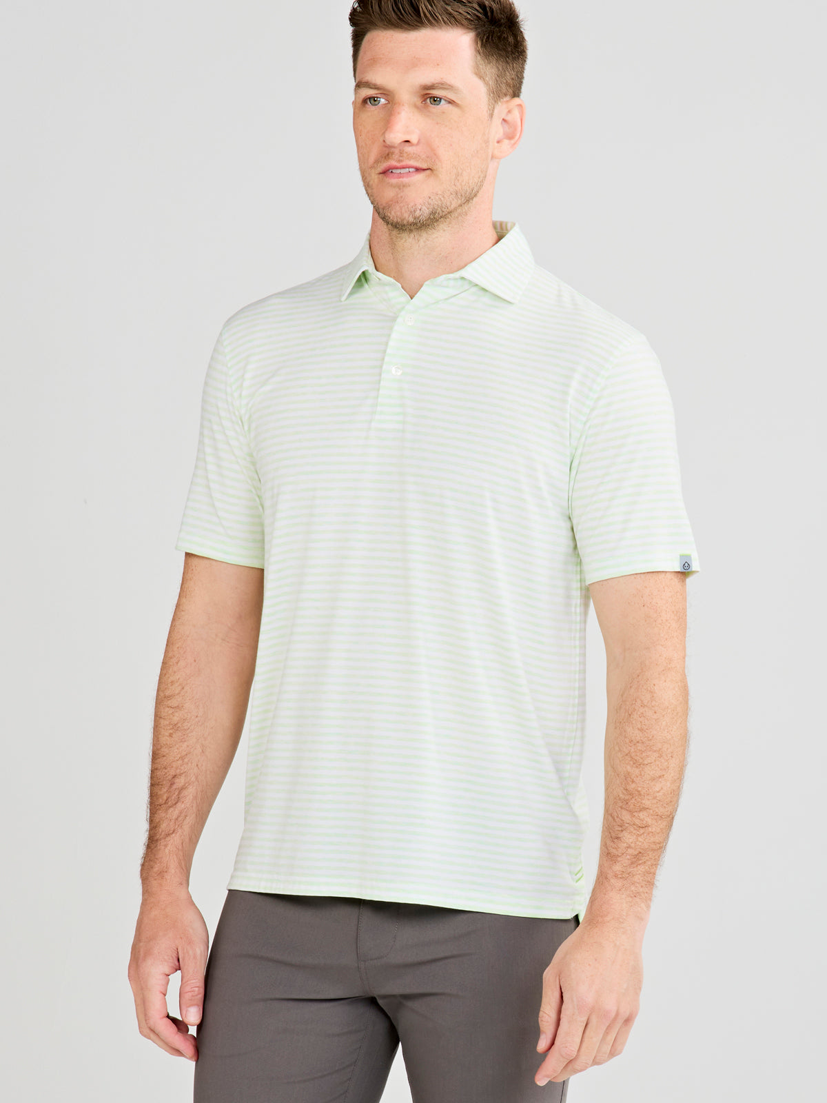 Cloud Polo Air Stripe - Aloe Heather/White