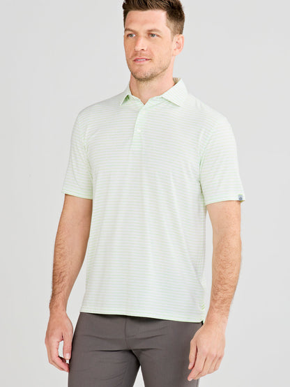 Cloud Polo Air Stripe - Aloe Heather/White
