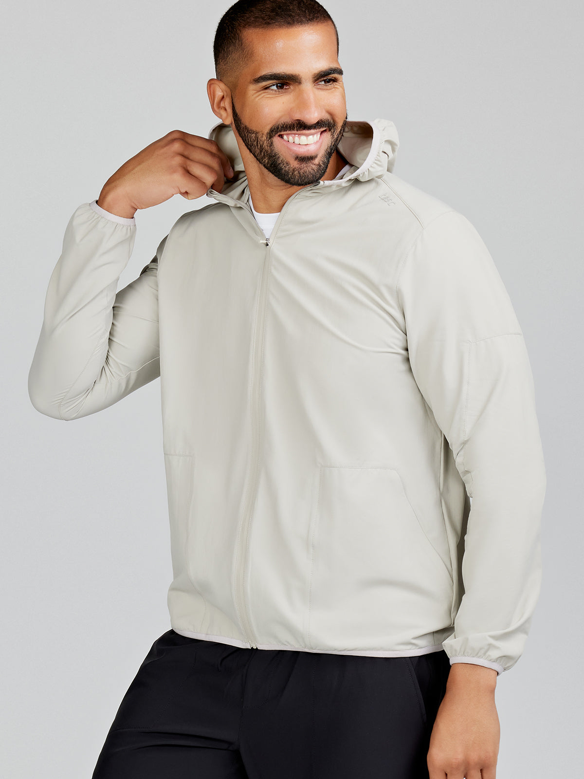 Swift Lightweight Hooded Windbreaker Jacket - Shale