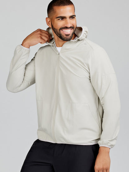 Swift Lightweight Hooded Windbreaker Jacket - Shale