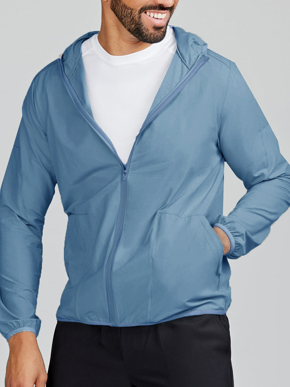 Swift Lightweight Hooded Windbreaker Jacket - Shale