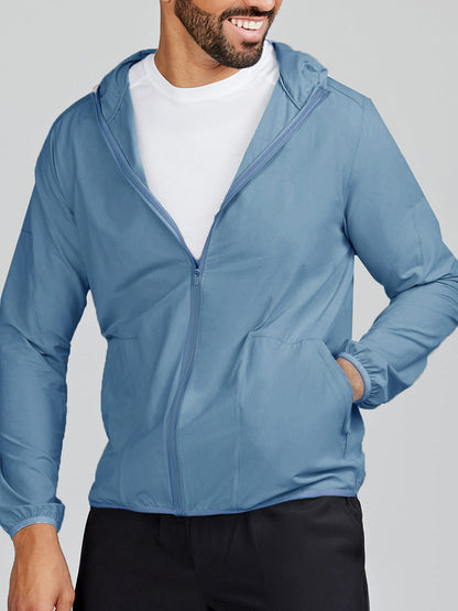 Swift Lightweight Hooded Windbreaker Jacket - Shale