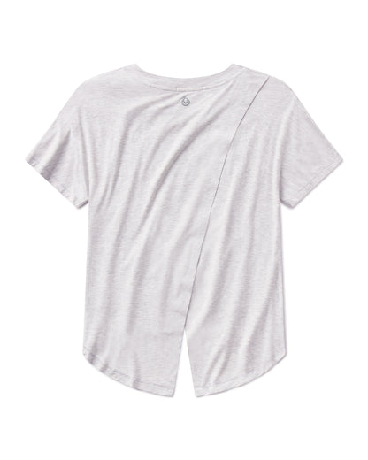 Uptown Luxe Cross Back T-Shirt - Light Heather Gray