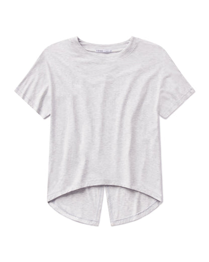 Uptown Luxe Cross Back T-Shirt - Light Heather Gray