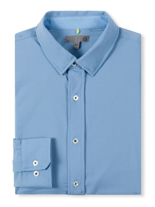 Wayfarer Tailored Fit Knit Button Down - Polar Dash Oxford