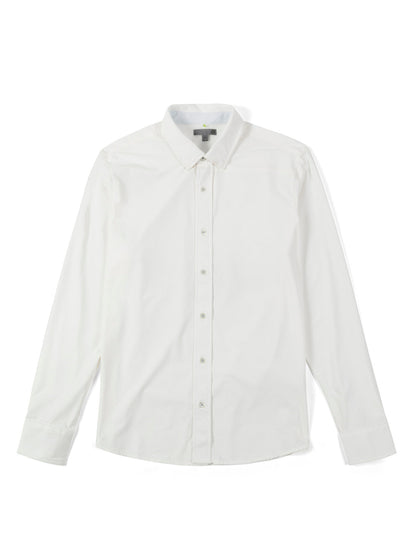Wayfarer Tailored Fit Knit Button Down - White Diamond Oxford