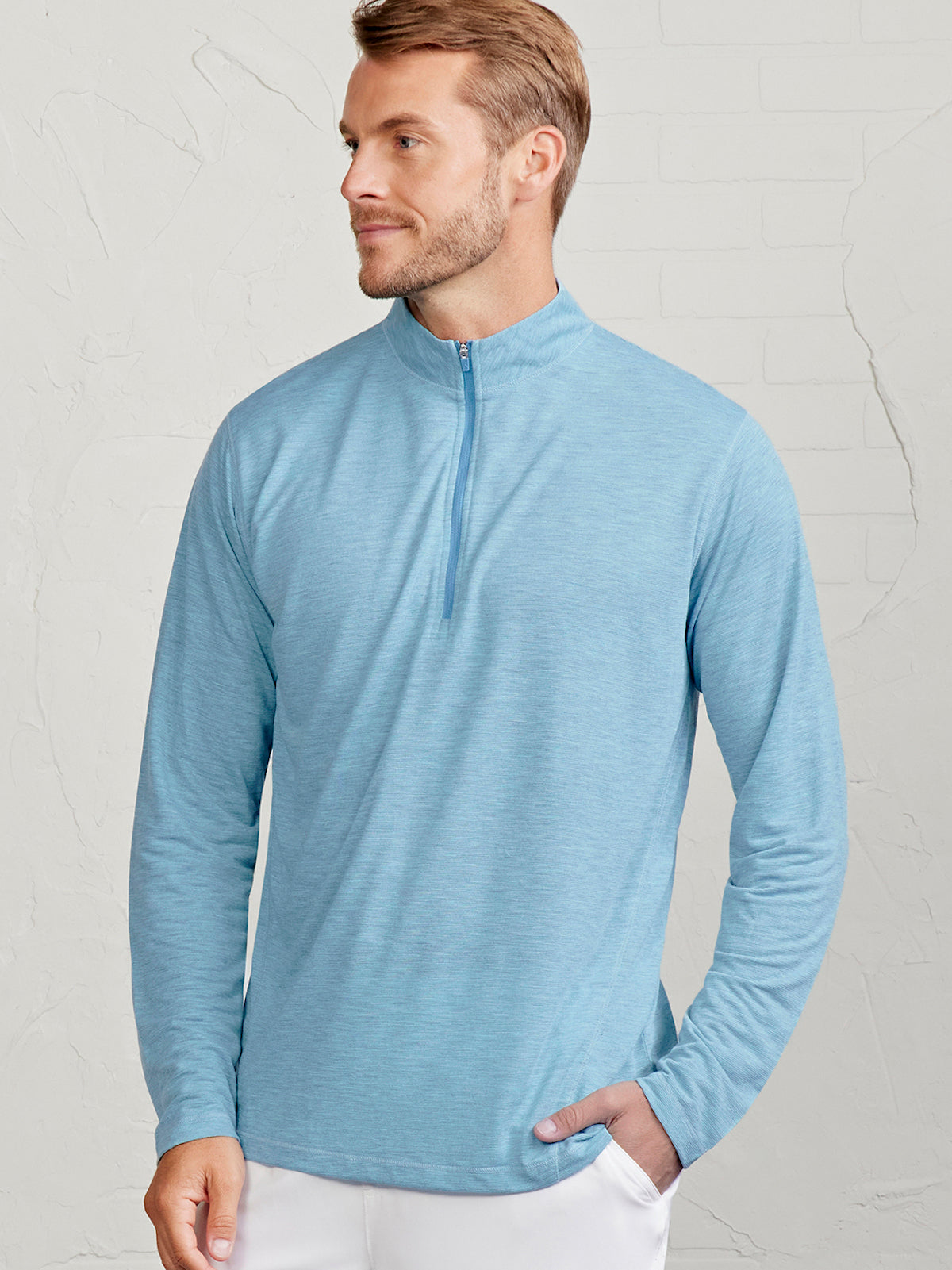 MicroAir Performance Mesh 1/4 Zip - Geyser Heather