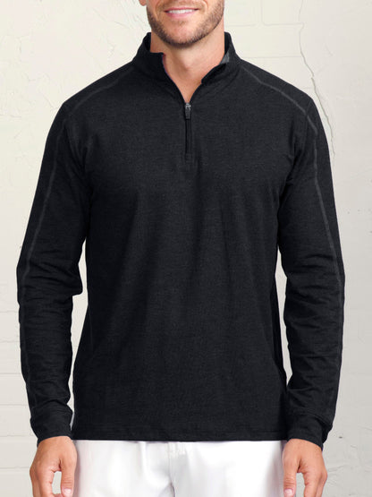 Carrollton Lightweight Quarter Zip - Black/Gunmetal